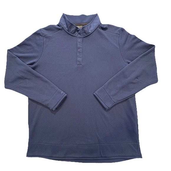 Under Armour Mens Golf ColdGear Storm Pullover 2XL Blue Long Sleeve Quarter Snap - Picture 1 of 11